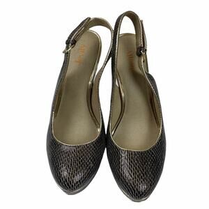 Levity Jillian Faux Snakeskin Leather Slingbacks Size 6 M